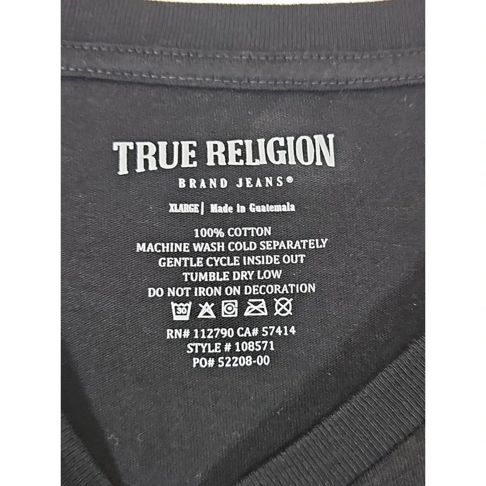 True Religion Buddha Graphic‎ T-Shirt XL Crewneck Men's Medium Black